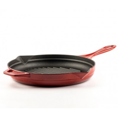 Emailitud malmist grillpann Hosse, Rubin, Ф28cm - Malmist grillpann