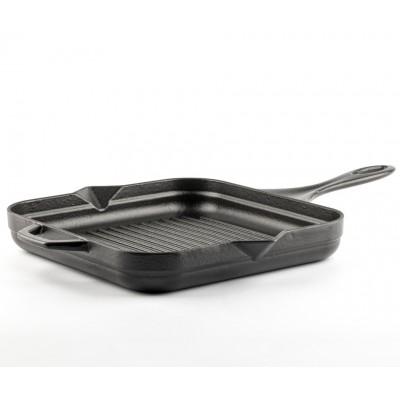 Emailitud malmist grillpann Hosse, Black Onyx, 28x28cm - Malmist grillpann