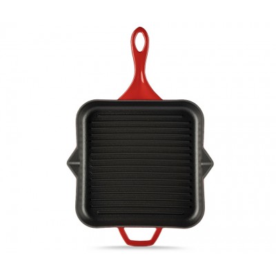 Emailitud malmist grillpann Hosse, Rubin, 28x28cm - Malmist grillpann
