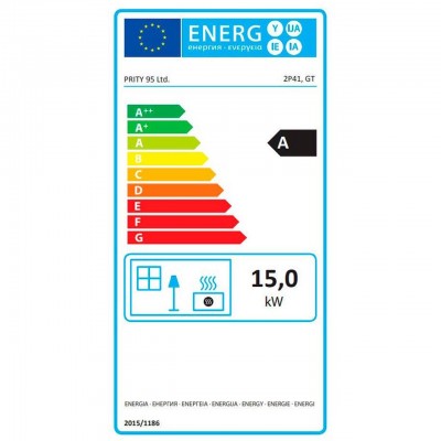 Puiduga köetav pliit Prity GT keraamilise pliidiplaadi ja sahtliga, 15 kW - Prity