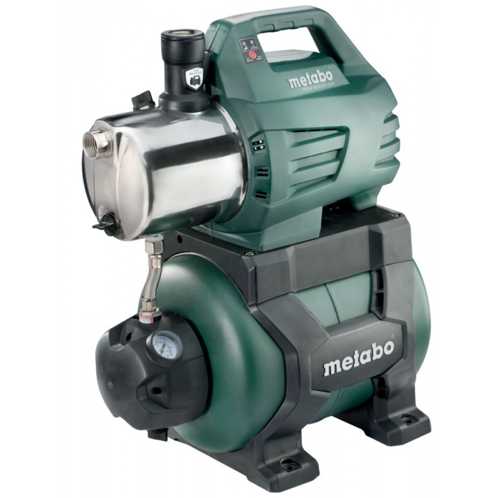 Ühefaasiline hüdrofoorveepump METABO HWW 6000/25 INOX, võimsus 1300 W, vooluhulk 6000 l/h, tõstekõrgus 55 m, paagi maht 24 L | Hüdrofoor Pump | Veepump |