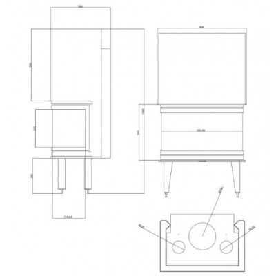 Kaminasüdamik Velmora Fire ATS AIR PANORAMA 800, 16.04kW - Kaminad