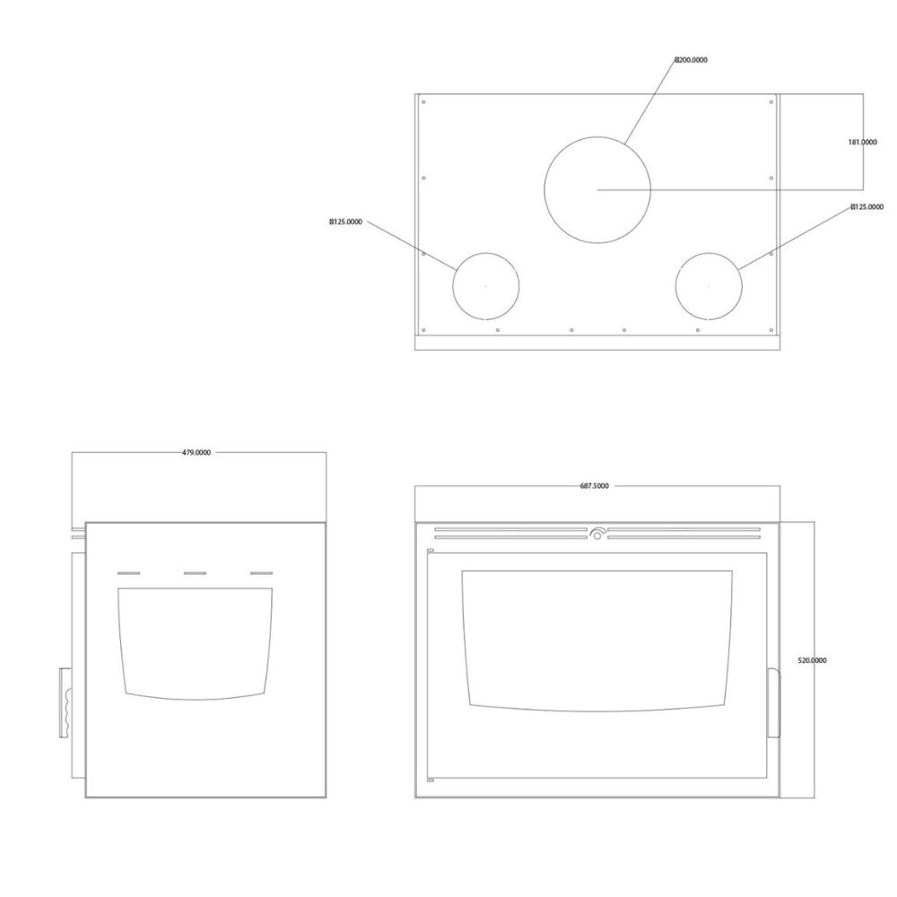 Kaminasüdamik Balkan Energy ATS INSERT CORNER AIR 700, ventilaatori ja õhukanalite , õigus, 11.84kW | Kaminasüdamik | Kaminad |