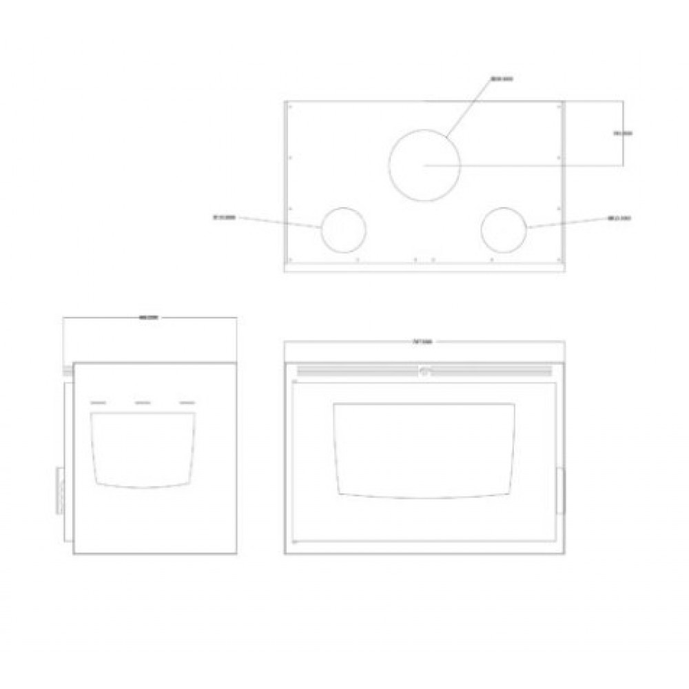 Kaminasüdamik Balkan Energy ATS INSERT CORNER AIR 800, ventilaatori ja õhukanalite, vasakule, 13.73kW | Kaminasüdamik | Kaminad |