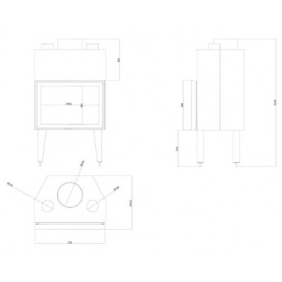Kaminasüdamik Velmora Fire ATS STABLE AIR 700, koos õhukanalite, 14.8kW - Kaminad