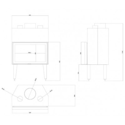 Kaminasüdamik Velmora Fire ATS STABLE AIR 800, koos õhukanalite, 15.95kW - Kaminad