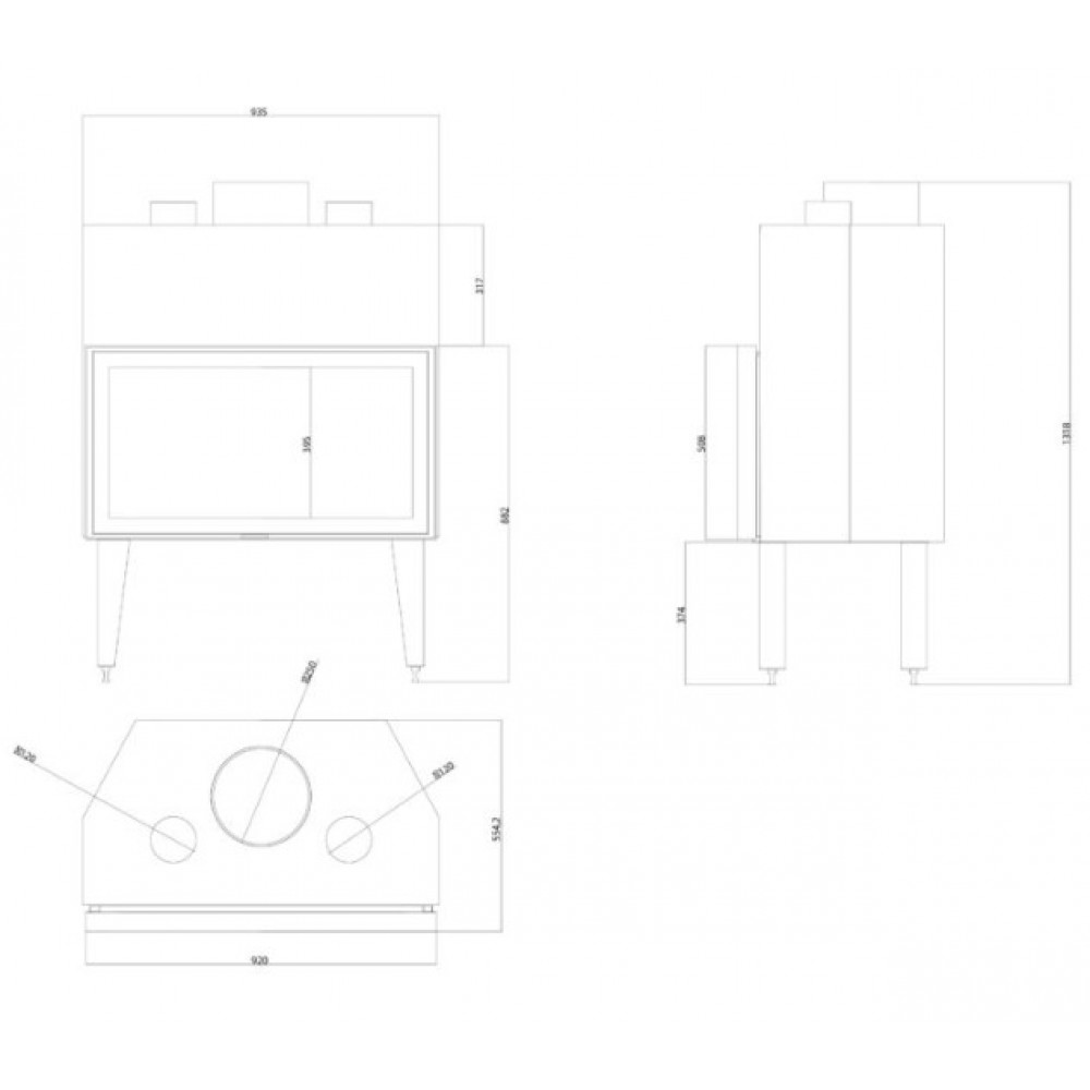 Kaminasüdamik Balkan Energy ATS STABLE AIR 900, koos õhukanalite, 19.59kW | Kaminasüdamik | Kaminad |