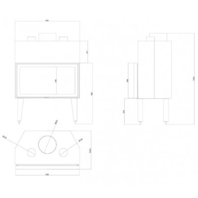 Kaminasüdamik Velmora Fire ATS STABLE AIR 900, koos õhukanalite, 19.59kW - Kaminad