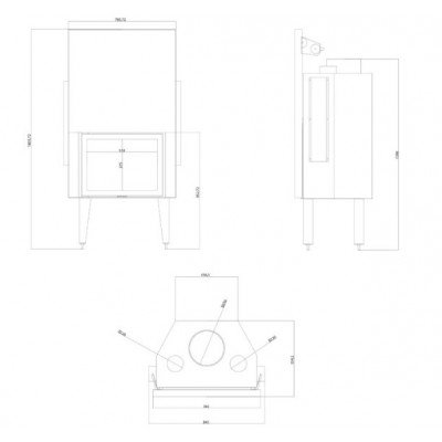 Kaminasüdamik Velmora Fire ATS STRAIGHT AIR 700, koos õhukanalite, 14.89kW - Toote võrdlus