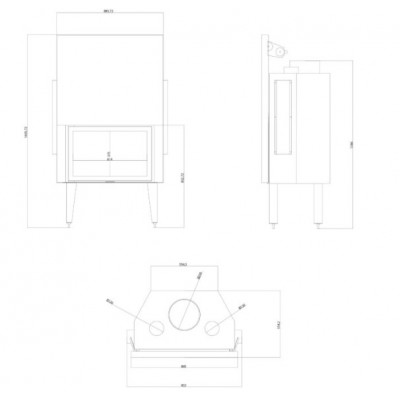 Kaminasüdamik Velmora Fire ATS STRAIGHT AIR 800, koos õhukanalite, 15.95kW - Toote võrdlus