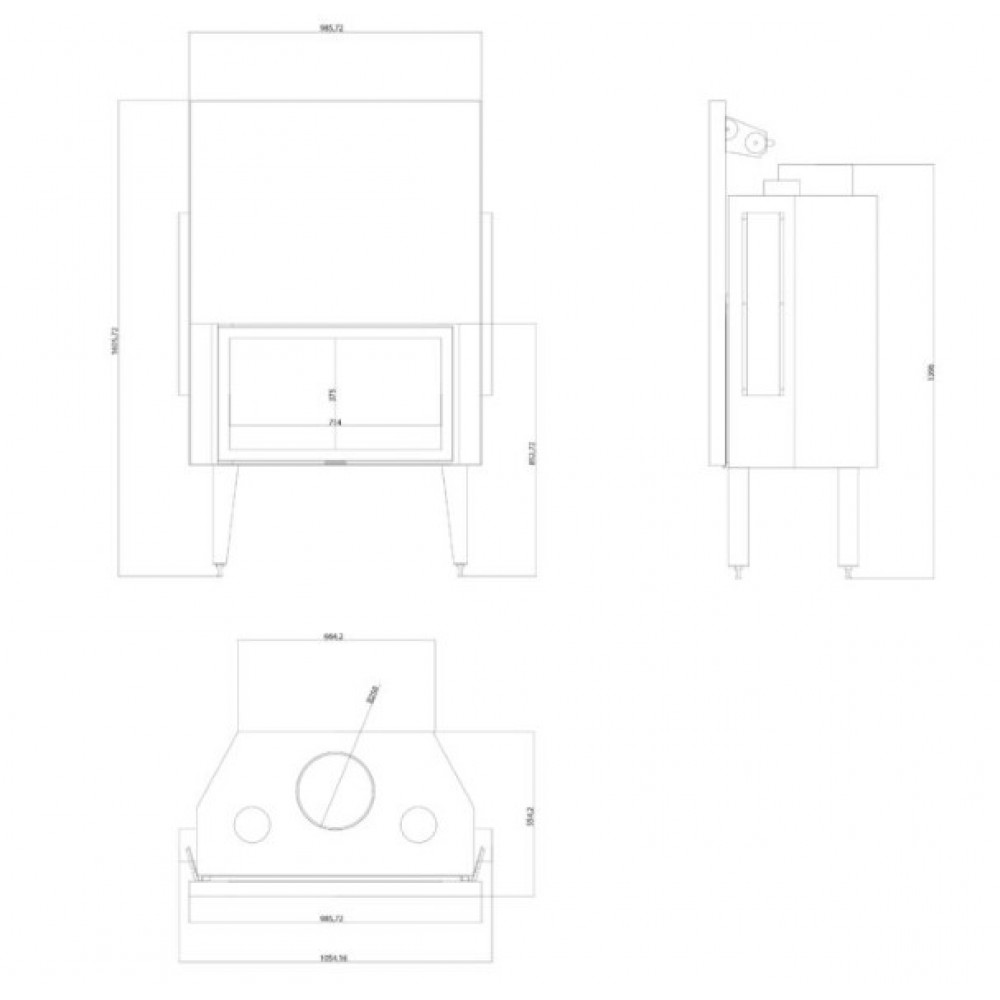 Kaminasüdamik Balkan Energy ATS STRAIGHT AIR 900, koos õhukanalite, 19.95kW | Kaminasüdamik | Kaminad |
