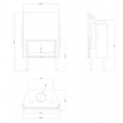 Kaminasüdamik Velmora Fire ATS STRAIGHT AIR 900, koos õhukanalite, 19.95kW - Toote võrdlus