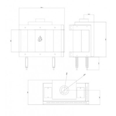 Gaasikamin Velmora Fire GAS CORNER 70, 7.8kW - Kaminad