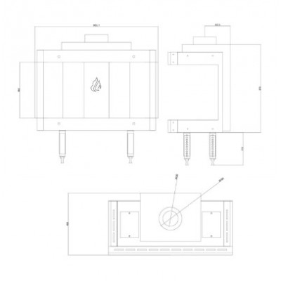 Gaasikamin Velmora Fire GAS PANORAMA 70, 7.8kW - Kaminad