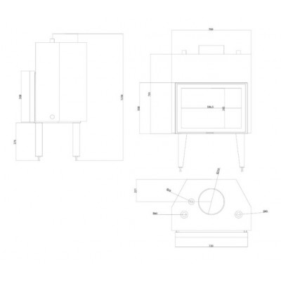 Veesärgiga kaminasüdamik Velmora Fire ATS STABLE HYDRO 700, 24.56kW - Kaminad