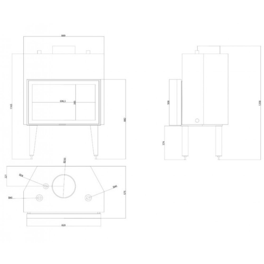 Veesärgiga kaminasüdamik Balkan Energy ATS STABLE HYDRO 800, 30.79kW | Veesärgiga kaminasüdamik | Kaminad |