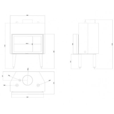 Veesärgiga kaminasüdamik Velmora Fire ATS STABLE HYDRO 800, 30.79kW - Kaminad