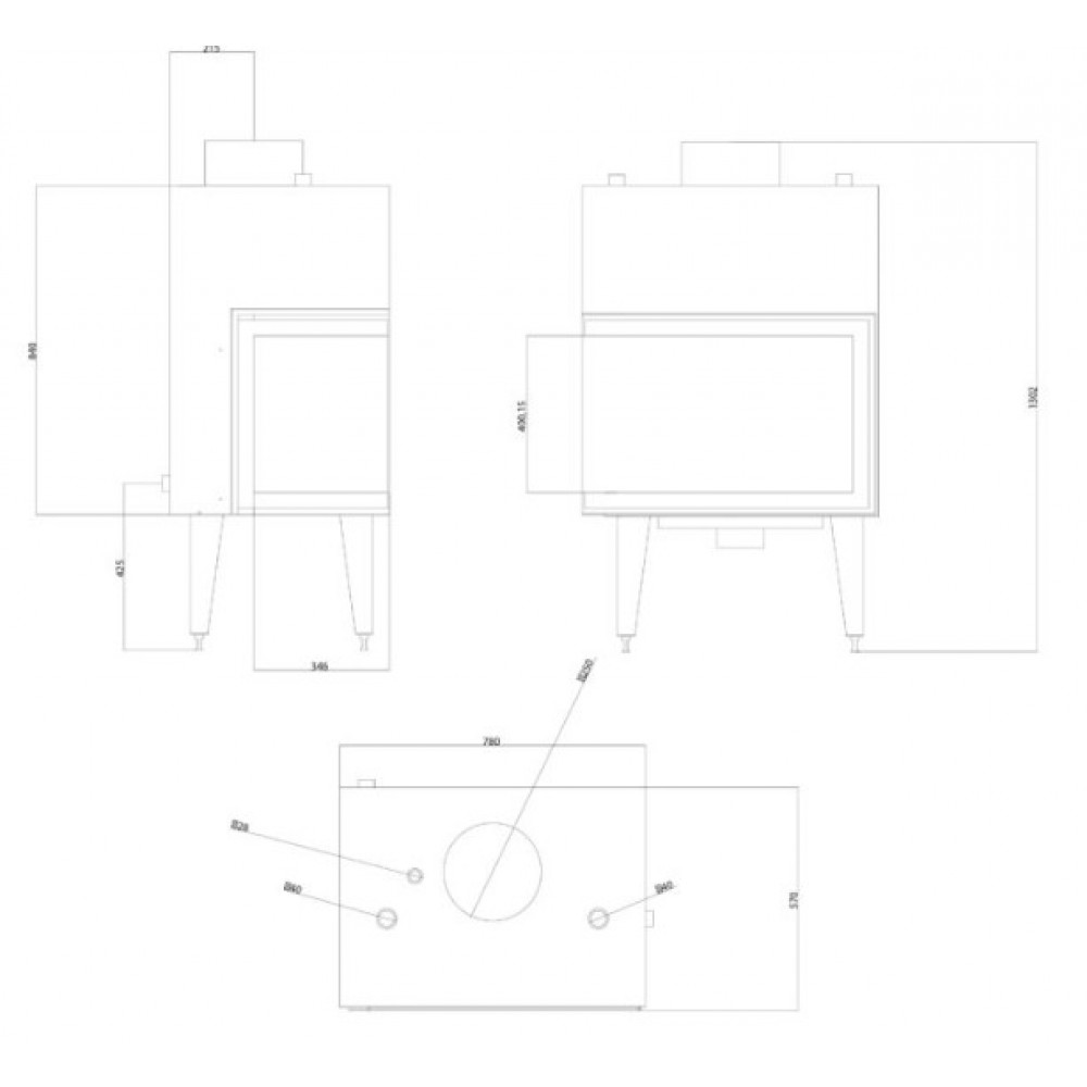 Veesärgiga kaminasüdamik Balkan Energy ATS STABLE HYDRO CORNER 700, vasakule, 19.56kW | Veesärgiga kaminasüdamik | Kaminad |