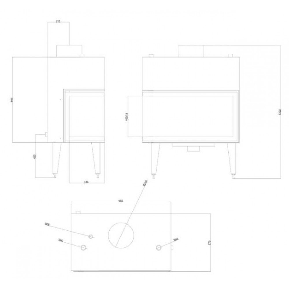 Veesärgiga kaminasüdamik Balkan Energy ATS STABLE HYDRO CORNER 900, vasakule, 27.23kW | Veesärgiga kaminasüdamik | Kaminad |