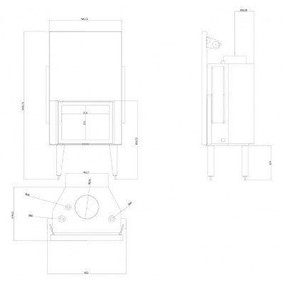 Veesärgiga kaminasüdamik Velmora Fire ATS STRAIGHT HYDRO 700, 24.56kW - Kaminad