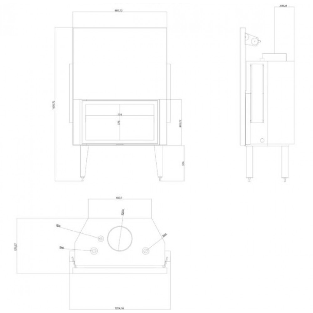 Veesärgiga kaminasüdamik Balkan Energy ATS STRAIGHT HYDRO 900, 32.2kW | Veesärgiga kaminasüdamik | Kaminad |