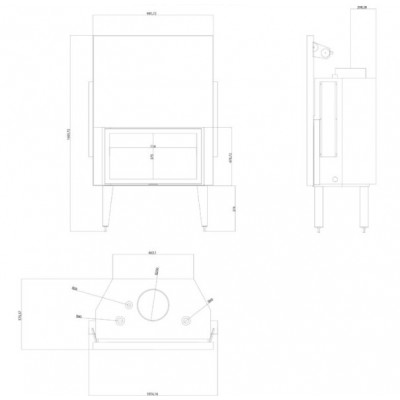 Veesärgiga kaminasüdamik Velmora Fire ATS STRAIGHT HYDRO 900, 32.2kW - Kaminad