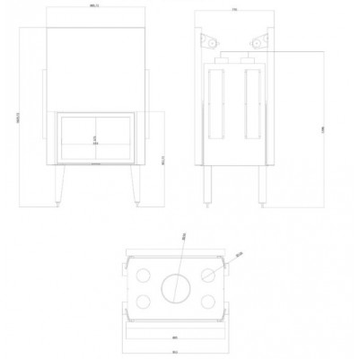 Kaminasüdamik Velmora Fire ATS TUNNEL AIR 800, koos õhukanalite, 16.1kW - Toote võrdlus