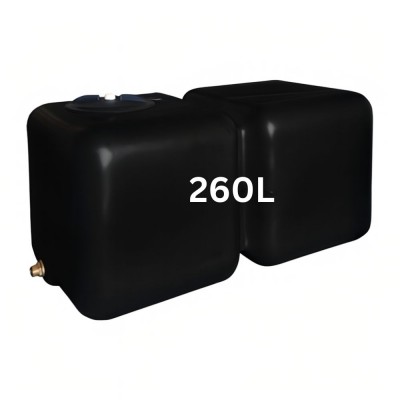 Joogivee mahuti HydroMoby AQUA S12, horisontaalne 260 L (must) - Joogivee mahutid