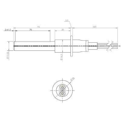 Keraamiline Pelleti süütepulk MCZ, RED ja teised, kogupikkus 107mm, 315W - Pelleti süütepulk