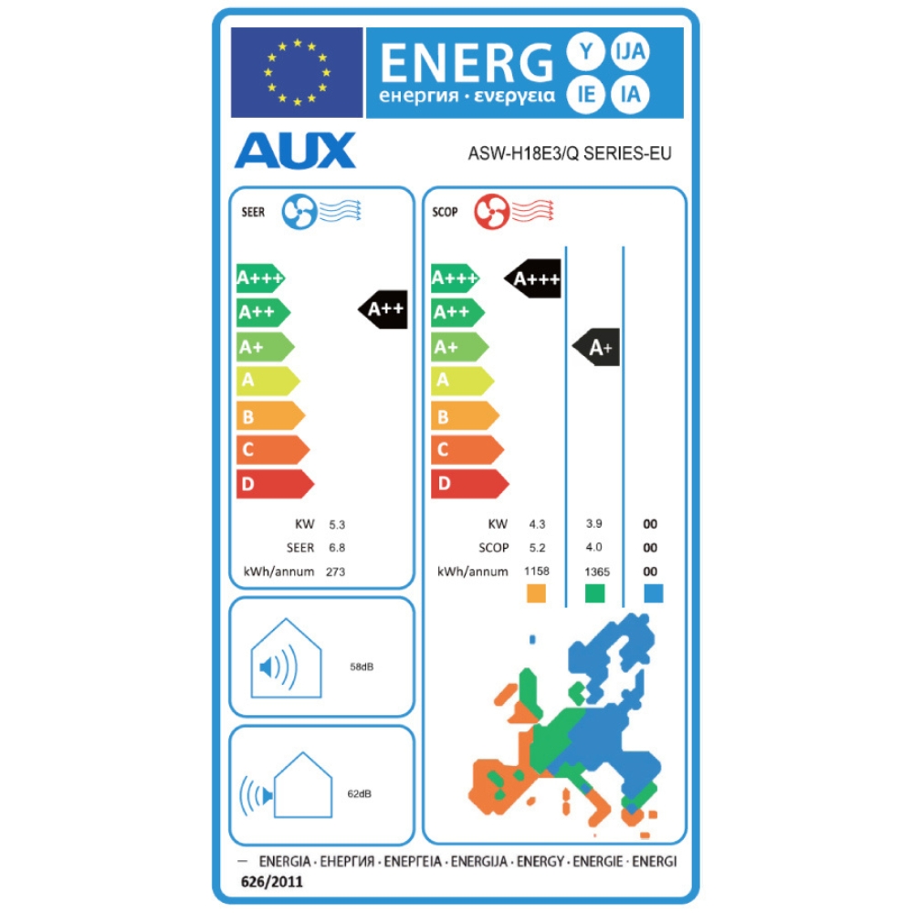 Inverter konditsioneer WiFi AUX Q-PLUS, 18000 BTU | Seinale paigaldatavad kliimaseadmed | Konditsioneerid |