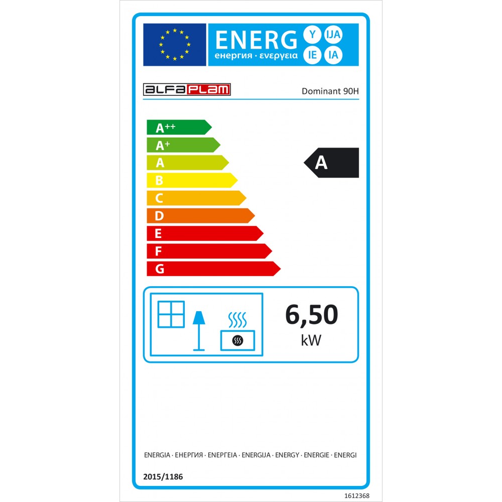 Puuküttega pliit Alfa Plam Dominant 90H Punane, 6.5kW | Puuküttega pliidid | Puit |