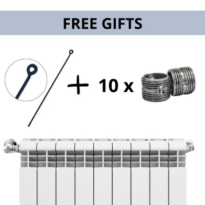 Alumiiniumradiaatorite komplekt Helyos Evo H500, 10 tk x 10 sektsiooni sektsiooni kohta - Radiaatorid