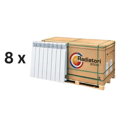 Alumiiniumradiaatorite komplekt Helyos Evo H600, 8 tk x 10 sektsiooni sektsiooni kohta - Radiaatorid