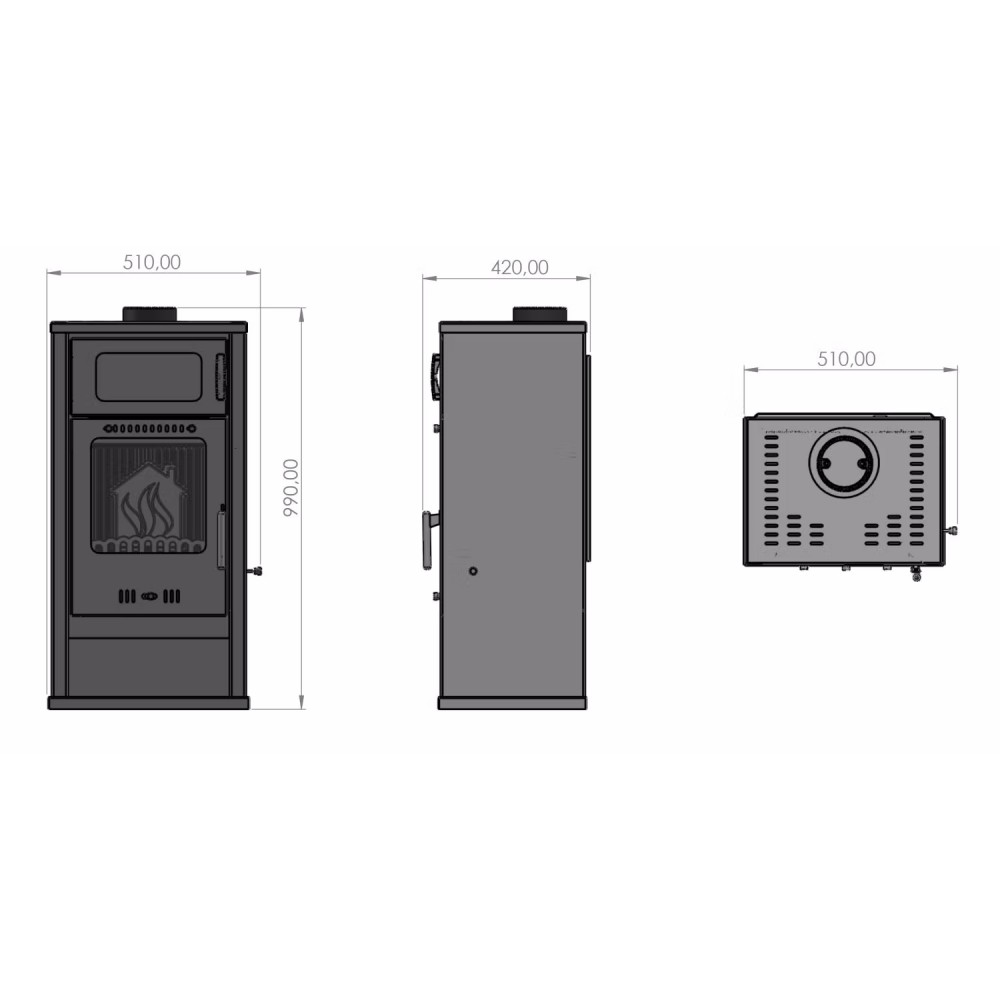 Kaminpliit ja ahi Balkan Energy Troy, 7.8kW | Õhuga kaminpliidid | Kaminpliidid |