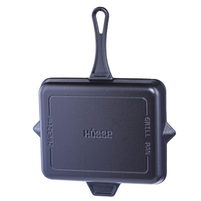 Emailitud malmist grillpann Hosse, Black Onyx, 26x32cm - Malmist grillpann