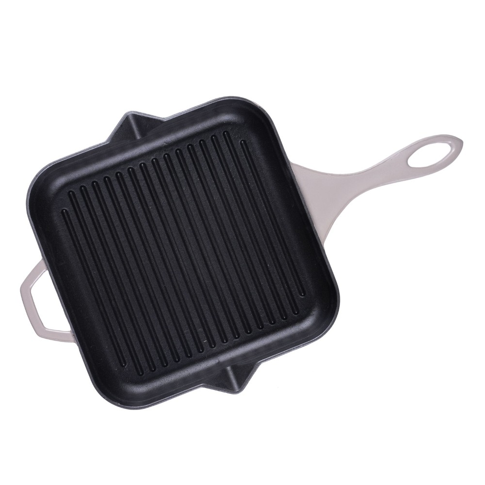 Emailitud malmist grillpann Hosse, Ivory, 28x28cm | Malmist grillpann | Malmpann |