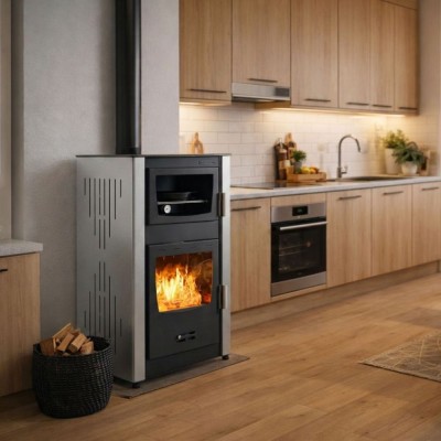 Veesärgiga kamin ja ahi Velmora Fire ATS HYDRO ΜΑSΙΝΑ 90-25 hall, 25kW - Toote võrdlus