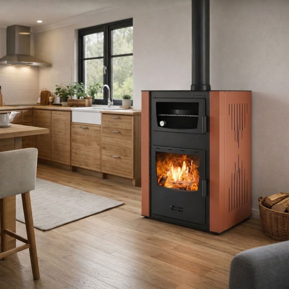 Veesärgiga kamin ja ahi Velmora Fire ATS HYDRO ΜΑSΙΝΑ 90-30 terrakota, 35kW | Veesärgiga kaminad | Kaminpliidid / Puupliidid |