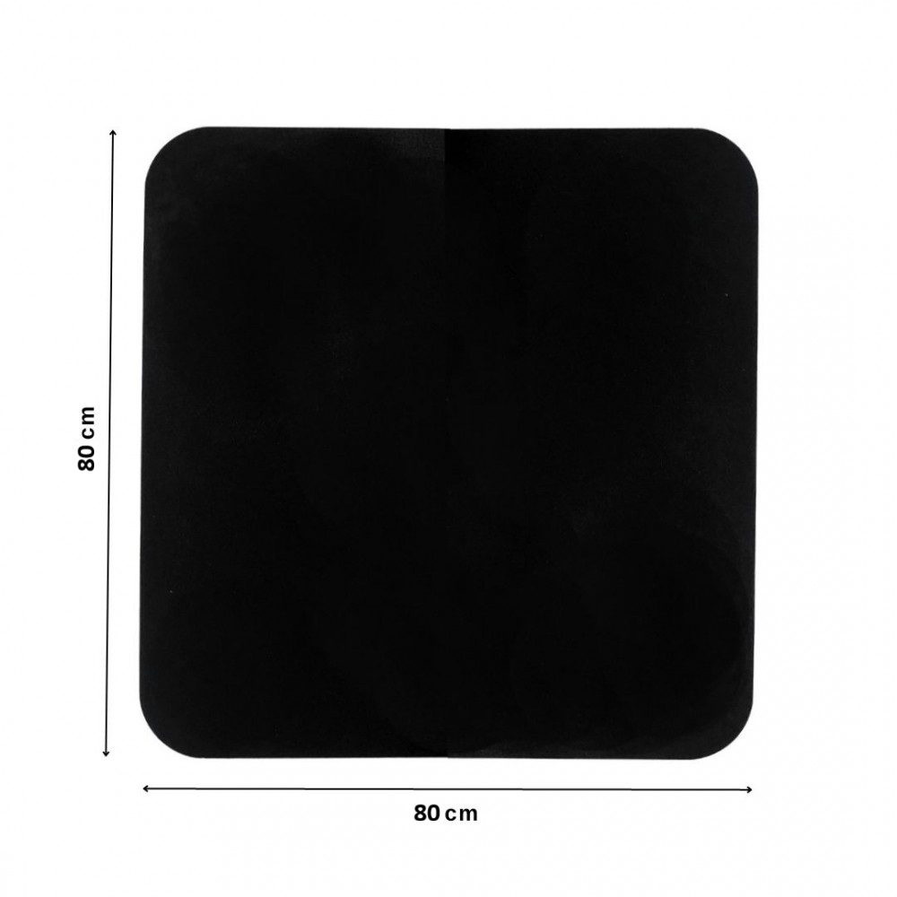 Ahjuesine plekk, must teras 2mm, mõõdud 80x80cm | Pliidi tarvikud |  |