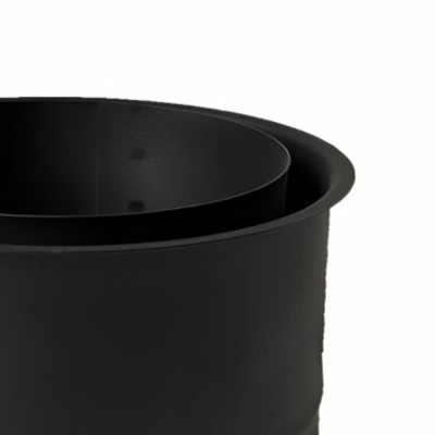 Kahekordne suitsutoru rosett MK NERO, Teras, Must, 115mm, Ø150 - Kamina suitsutoru