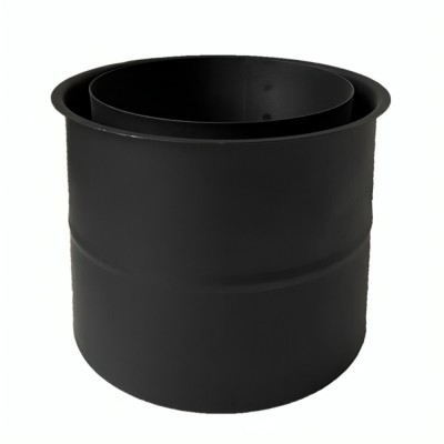 Kahekordne suitsutoru rosett MK NERO, Teras, Must, 115mm, Ø130 - Kamina suitsutoru