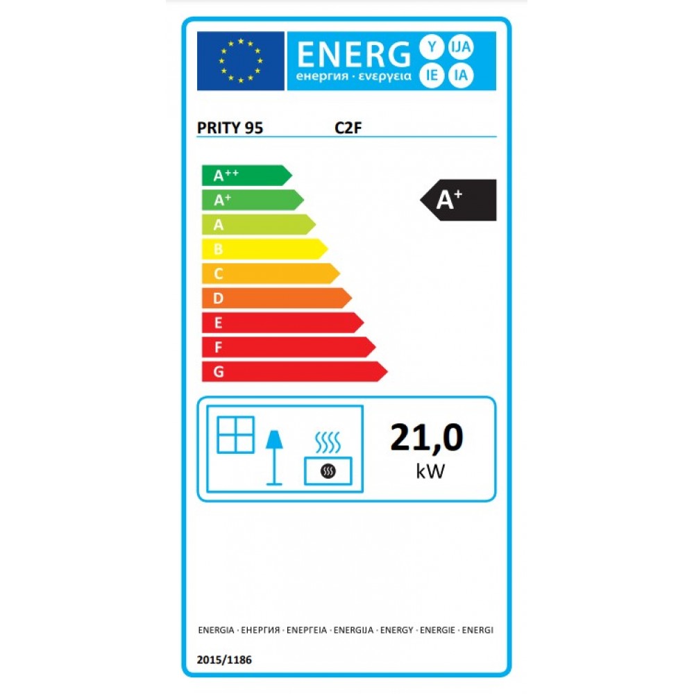 Puiduga köetav kamin Prity C2F, 21 kW |  |  |