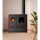 Puuküttega pliit Prometey Perfect Eco Lux parema lõõriga, Burgundia, 7.5kW | Puuküttega pliidid |  |