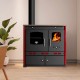 Puuküttega pliit Prometey Perfect Eco Lux vasaku lõõriga, Burgundia, 7.5kW | Puuküttega pliidid |  |