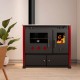 Puuküttega pliit Prometey Perfect Practik Lux vasaku lõõriga, Burgundia, 9.5kW | Puuküttega pliidid |  |