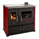 Puuküttega pliit Prometey Perfect Practik Lux with ceramic hob, right flue, burgundy, 9.5kW | Puuküttega pliidid |  |