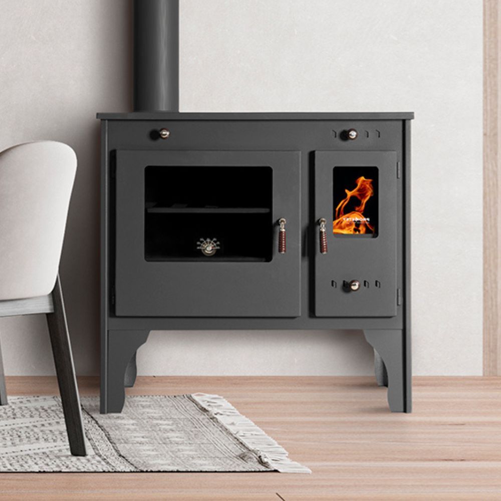 Puuküttega pliit Prometey Retro Eco vasaku lõõriga, 7kW | Puuküttega pliidid |  |