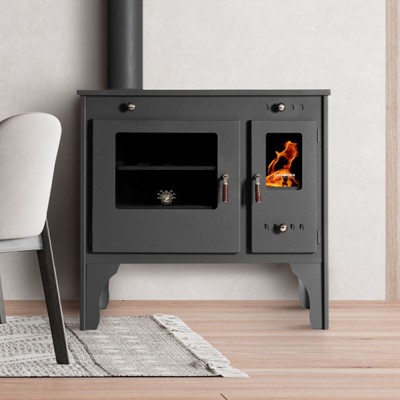 Puuküttega pliit Prometey Retro Eco vasaku lõõriga, 7kW - Puuküttega pliidid