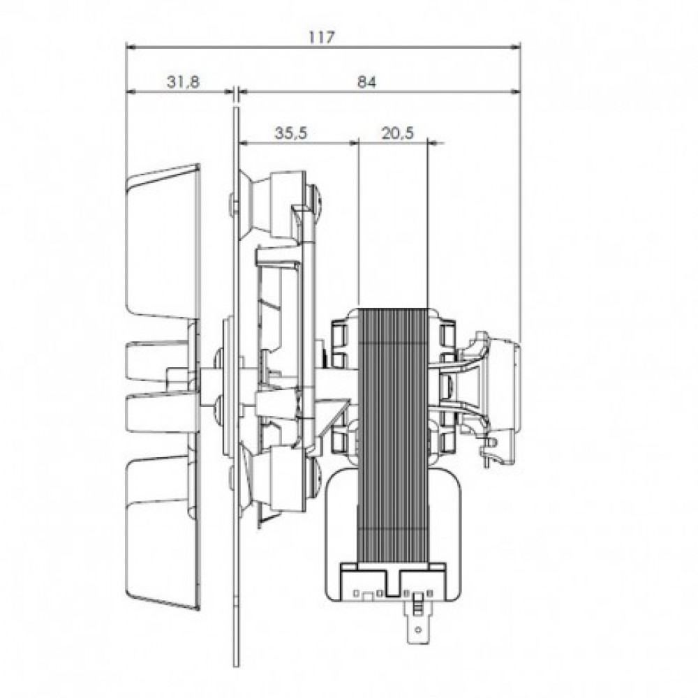 Suitsutõmbe ventilaator TRIAL CAF15Y-120S pelletikateldele Caminetti Montegrappa | Pelletikaminate ventilaatorid ja puhurid | Pelletikamina osad |