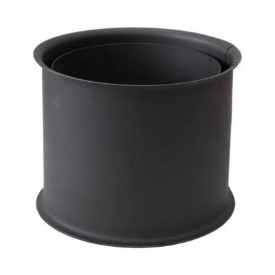 Kahekordne suitsutoru rosett PARKANEX, Teras, Must, 115mm, Ø150 - Kamina suitsutoru